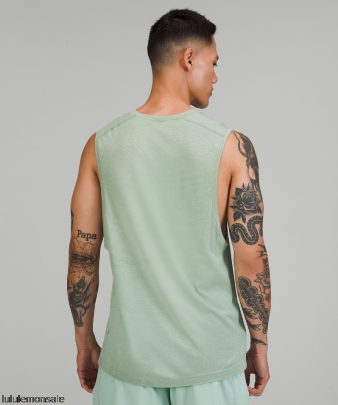 Lululemon Deutschland DELULU976 | Lululemon Deutschland Laurel Green Metal Vent Tech ärmelloses Shirt 20